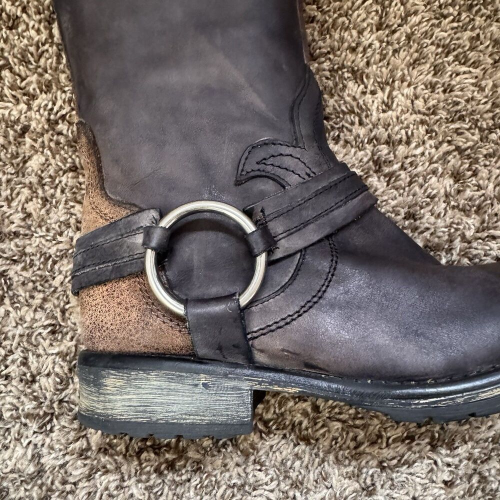 Steve Madden Judgement Women's Size 7M Distressed Leather Tall Moto Boots - Picture 9 of 15